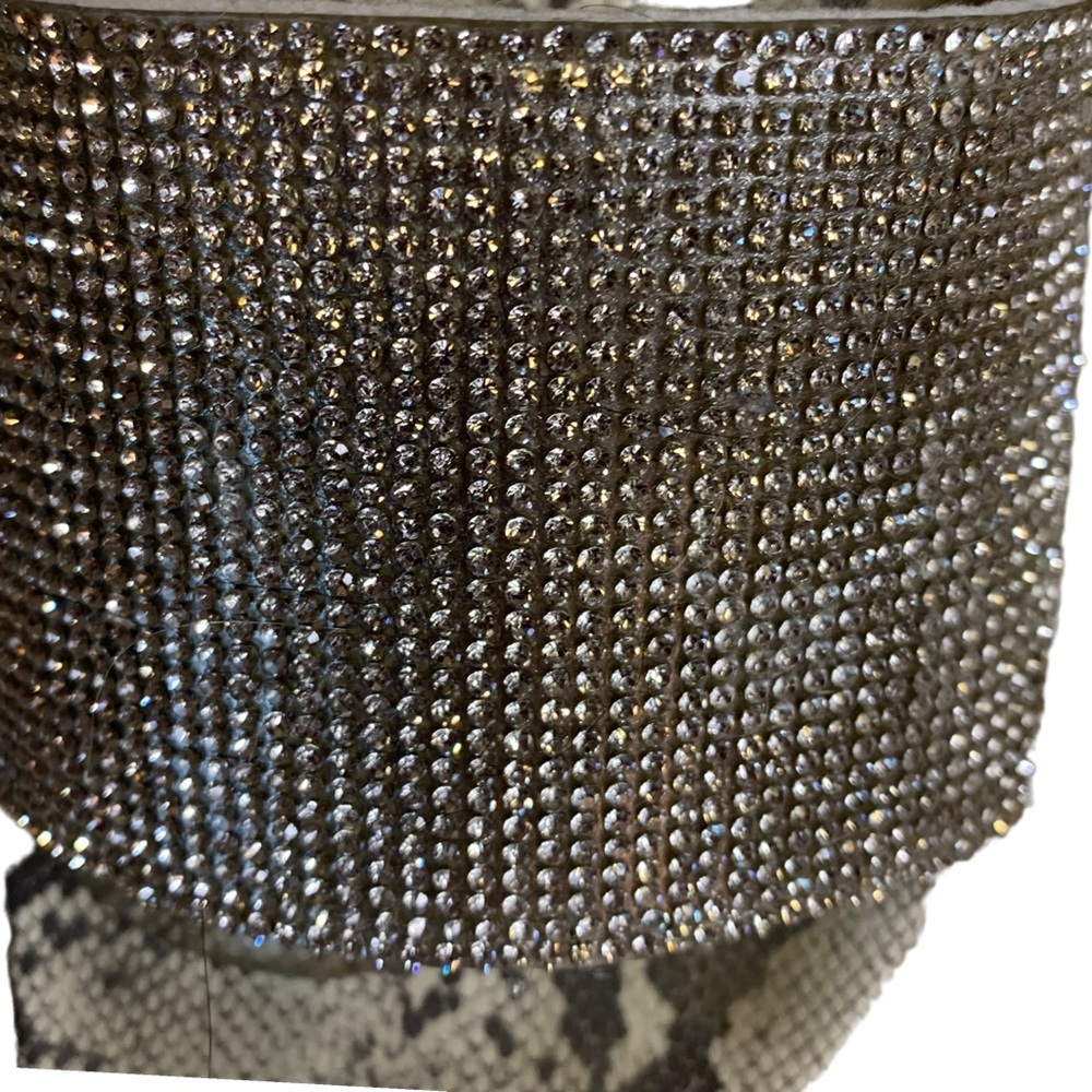 Flatform Slides Snakeprint Bottom And Silver Jewe… - image 5